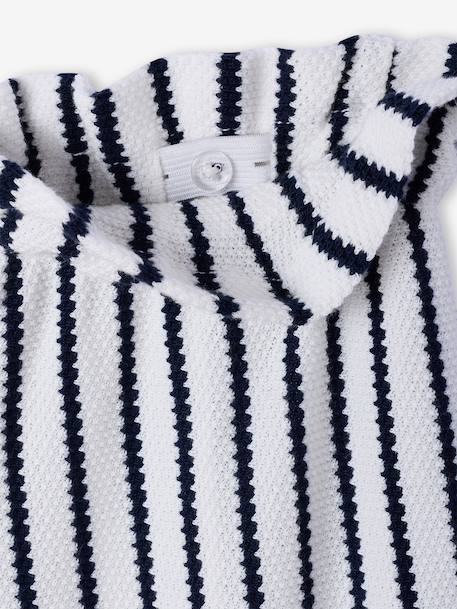 Wijde gestreepte legging van gebreide sweater blauw, gestreept+rood, gestreept - vertbaudet enfant 