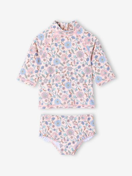 2-delig badpak voor meisjes met UV-bescherming nude - vertbaudet enfant 