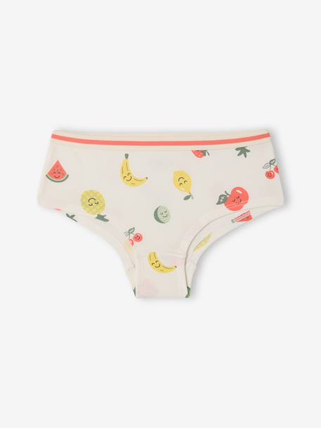 Set van 5 shorty's met fruitprint ecru - vertbaudet enfant 