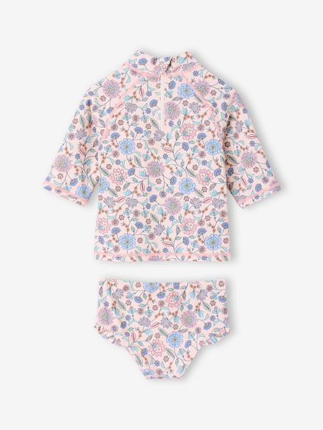 2-delig badpak voor meisjes met UV-bescherming nude - vertbaudet enfant 