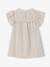 Jurk met bloemenprint van katoenen gaas beige+beige, bedrukt+lichtroze+vanille - vertbaudet enfant 