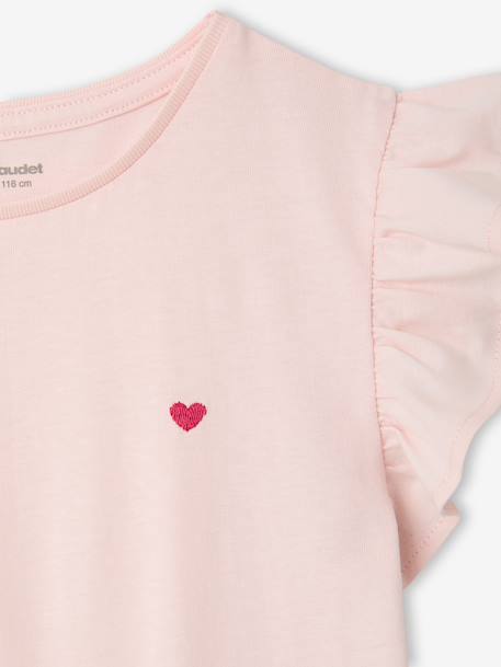 Meisjesjurk met 2-in-1 effect ecru+indigoblauw+lichtroze+roze, gestreept - vertbaudet enfant 
