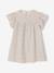 Jurk met bloemenprint van katoenen gaas beige+beige, bedrukt+lichtroze+vanille - vertbaudet enfant 