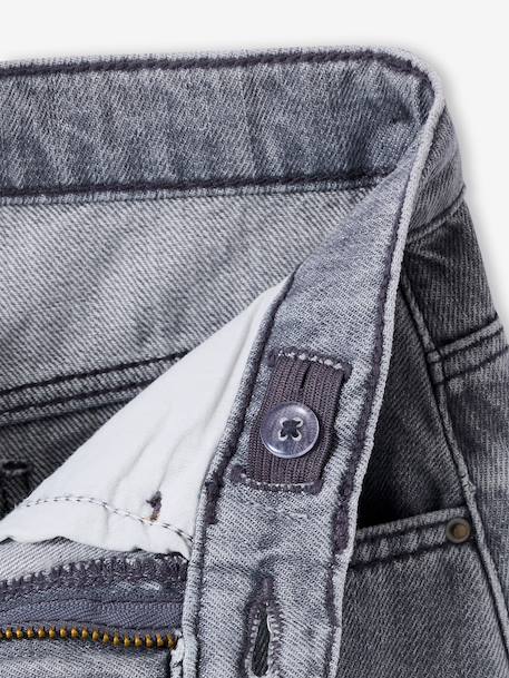 Kinder short van katoenen jeans denimgrijs+middenblauw - vertbaudet enfant 
