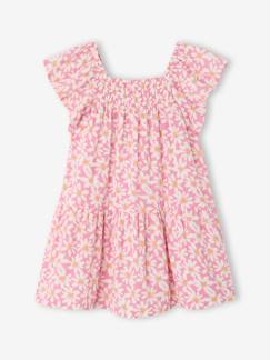 -Jurk voor meisjes met smockwerk en bloemenprint