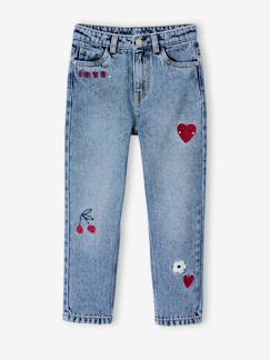 -Mom meisjesjeans met bloemenborduurwerk