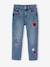 Mom meisjesjeans met bloemenborduurwerk blauw+lichtblauw+middenblauw - vertbaudet enfant 