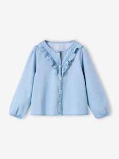 -Denim katoenen meisjesblouse