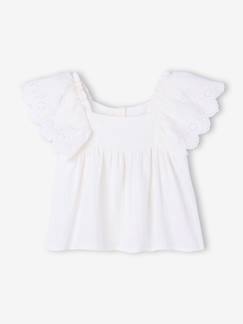 -Blouse met ruches van katoengaas