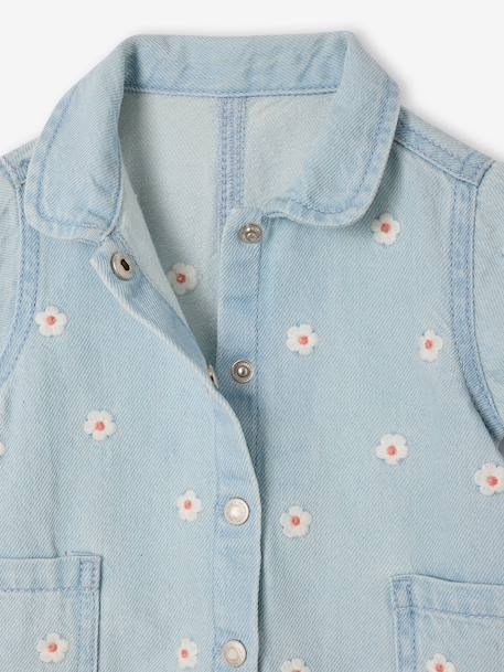 Denim combishort babymeisjes gebleekt denim - vertbaudet enfant 