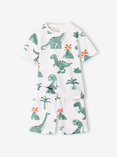 Set van 2 pyjamashorts voor jongens met dinosaurusprint saliegroen - vertbaudet enfant 