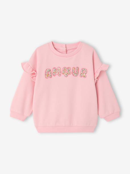 sweater  met lange mouwen voor babymeisjes lichtroze - vertbaudet enfant 