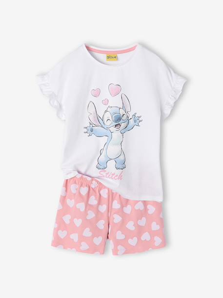 Pyjamashorty meisjes katoen LILO & STITCH snoepjesroze - vertbaudet enfant 