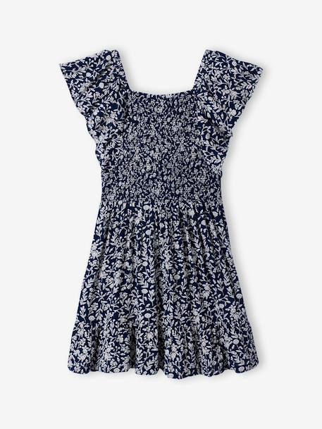 Gedrukte smockjurk marineblauw - vertbaudet enfant 