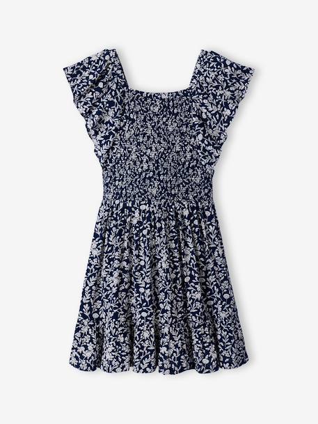 Gedrukte smockjurk marineblauw - vertbaudet enfant 