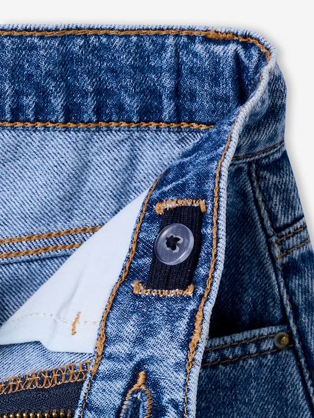 Kinder short van katoenen jeans denimgrijs+middenblauw - vertbaudet enfant 