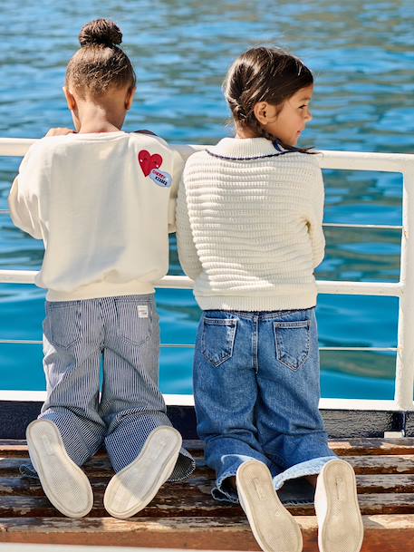 Trui voor meisjes van fantasiebreisel ecru - vertbaudet enfant 