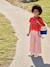 Wijde gestreepte legging van gebreide sweater blauw, gestreept+rood, gestreept - vertbaudet enfant 
