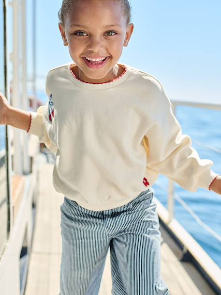 Sweater voor meisjes met smeltbare patch. ecru - vertbaudet enfant 