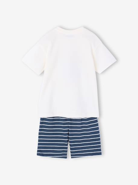 Gestreepte pyjama short PADDINGTON marineblauw, gestreept - vertbaudet enfant 