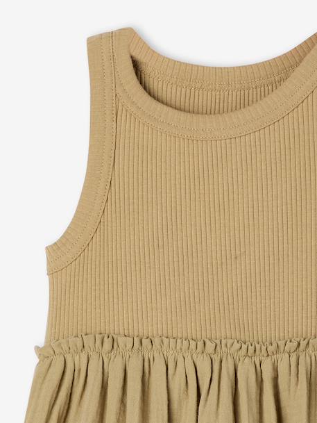 Meisjesjurk zonder mouwen kaki - vertbaudet enfant 