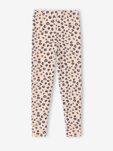 Set van 2 Basics meisjesleggings donkergrijs+indigoblauw+kaki+rozenhout+saliegroen - vertbaudet enfant 