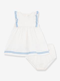 Baby-Rok, jurk-Babyjurk voor meisjes van katoen en bloomer