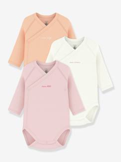 Baby-Body-Set van 3 gekruiste body's baby PETIT BATEAU