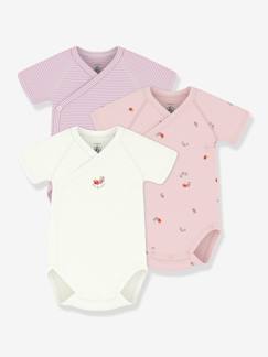 Baby-Body-Set van 3 gekruiste body's baby katoen PETIT BATEAU