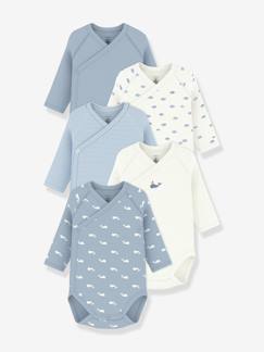 Baby-Body-Set van 5 gekruiste body's met lange mouwen baby