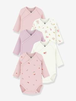 Baby-Body-Set van 5 gekruiste body's baby PETIT BATEAU
