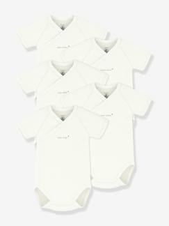 Baby-Body-Set van 5 gekruiste body's baby katoen PETIT BATEAU
