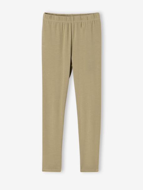 Set van 2 Basics meisjesleggings donkergrijs+indigoblauw+kaki+rozenhout+saliegroen - vertbaudet enfant 