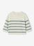 Gestreept baby trui van tricot karamel+marineblauw+saliegroen - vertbaudet enfant 