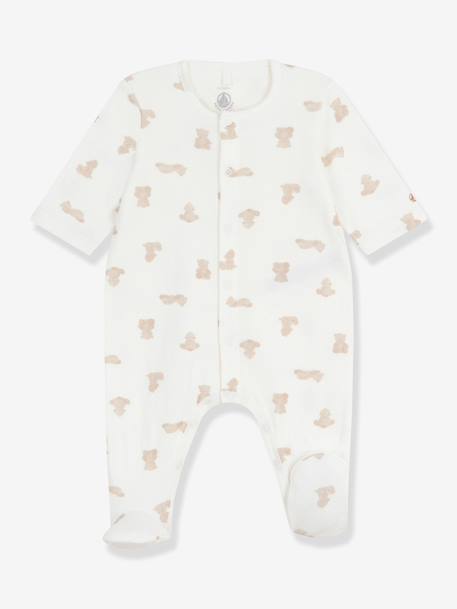 PETIT BATEAU baby pyjama met print wit - vertbaudet enfant 