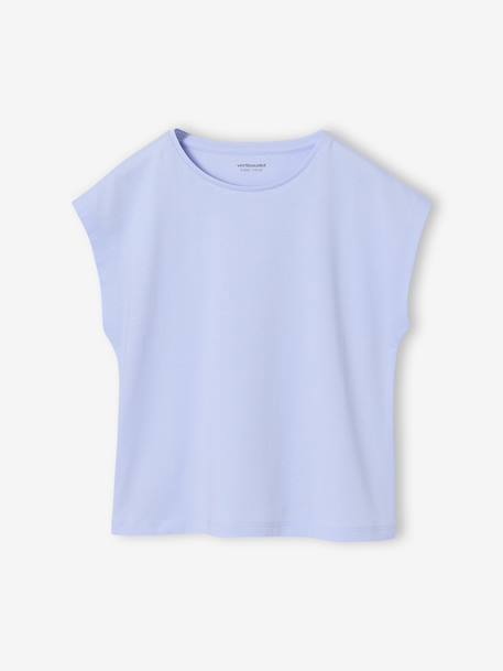Set van 3 Basics meisjesshirts met korte mouwen bleekblauw+grijsblauw+roze (poederkleur) - vertbaudet enfant 