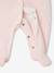 Set van 2 geribd fluwelen babyslaappakjes met opening voor beige+rozen - vertbaudet enfant 