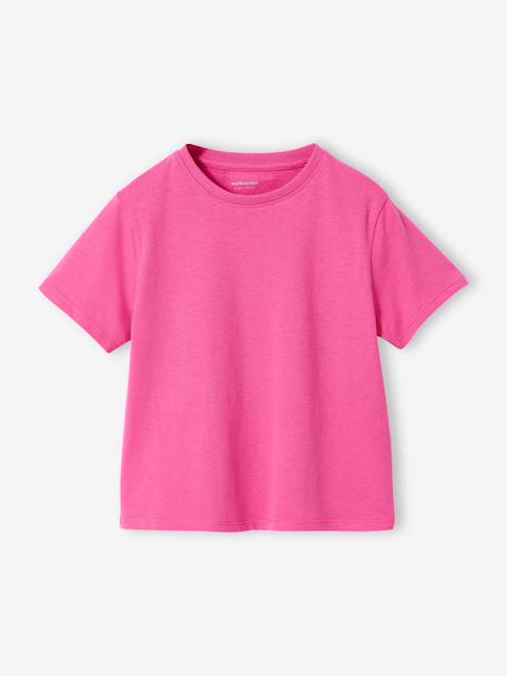Set van 3 effen t-shirts voor meisjes ecru+lichtroze - vertbaudet enfant 