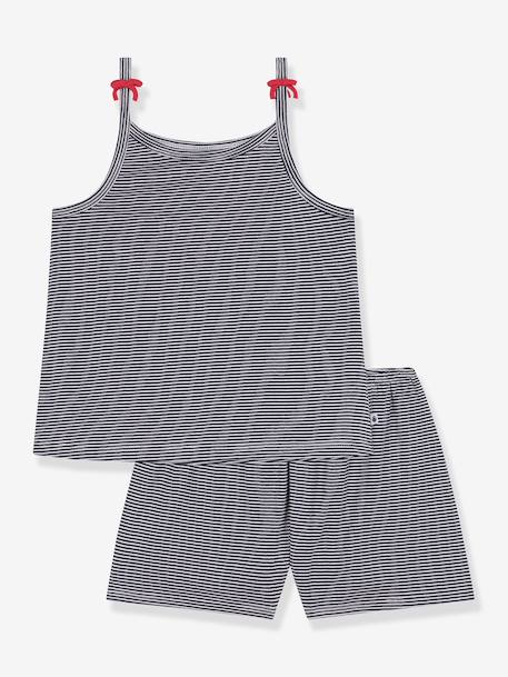 PETIT BATEAU pyjama set met bretels marineblauw - vertbaudet enfant 