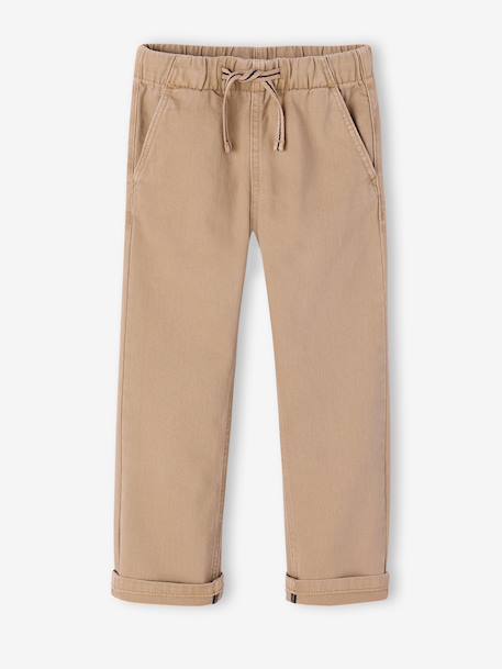 Eenvoudig aan te trekken jongensbroek met rechte pasvorm beige+middenblauw+nachtblauw+saliegroen+terracotta - vertbaudet enfant 
