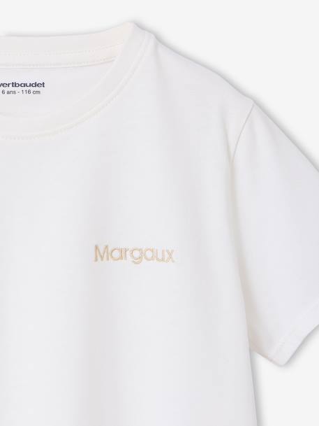 Set van 3 effen t-shirts voor meisjes ecru+lichtroze - vertbaudet enfant 