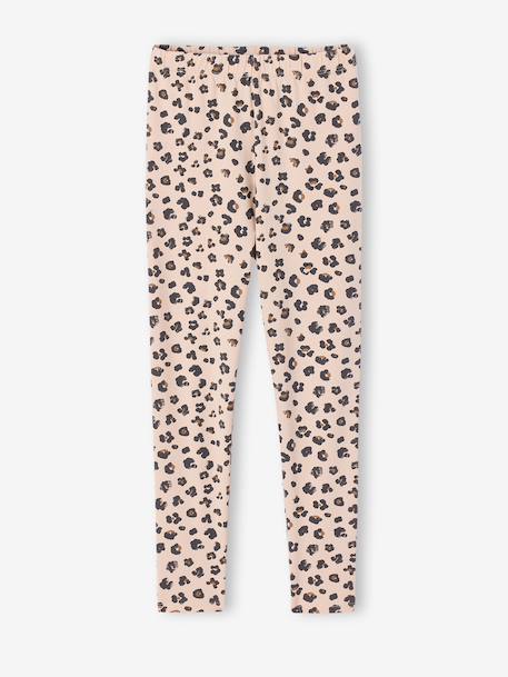 Set van 2 Basics meisjesleggings donkergrijs+indigoblauw+kaki+rozenhout+saliegroen - vertbaudet enfant 