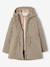 3-in-1 parka voor meisjes, parka en windjack met bloemenprint kaki - vertbaudet enfant 
