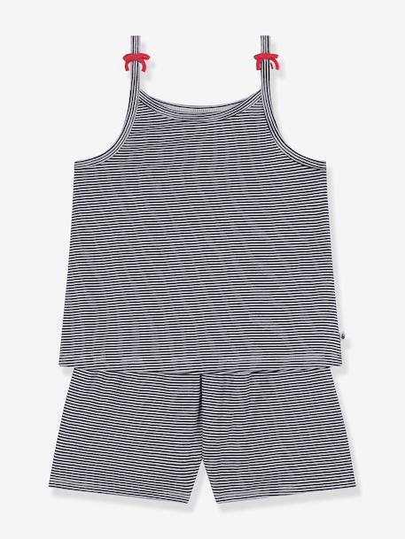 PETIT BATEAU pyjama set met bretels marineblauw - vertbaudet enfant 