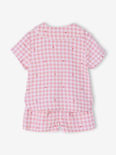 Pyjama 2-delige meisjes biologisch katoen roze (poederkleur) - vertbaudet enfant 