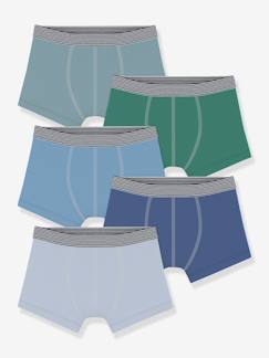 Jongens-Ondergoed-Set van 5 effen boxershorts PETIT BATEAU