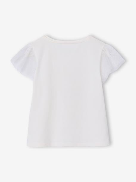 T-shirt met korte mouwen met bloemenprint wit - vertbaudet enfant 