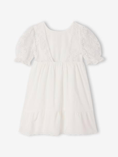 Bohemian jurk voor meisjes met kanten mouwen wit - vertbaudet enfant 