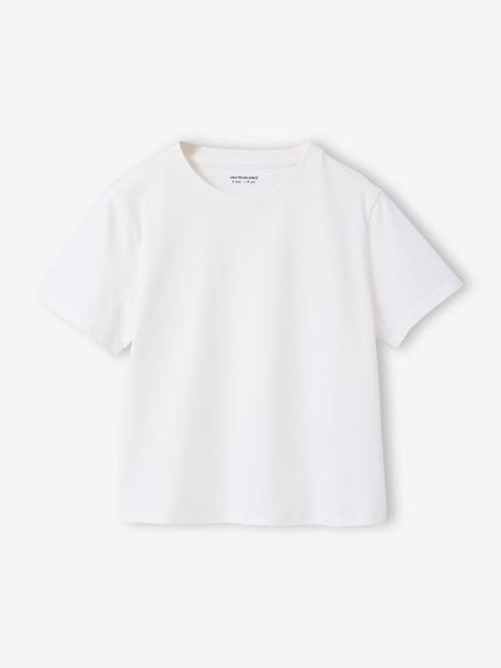 Set van 3 effen t-shirts voor meisjes ecru+lichtroze - vertbaudet enfant 