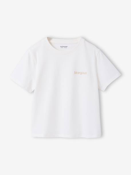 Set van 3 effen t-shirts voor meisjes ecru+lichtroze - vertbaudet enfant 